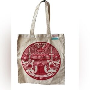 NWT Philadelphia Graphic Red Reusable Tote Bag Sustainable